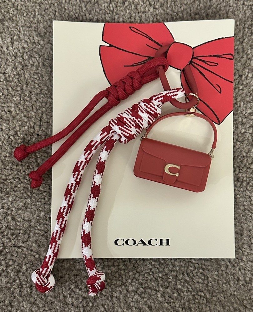 Red Coach Keychain Keyring Bag Charm Lunar New Year Gift  