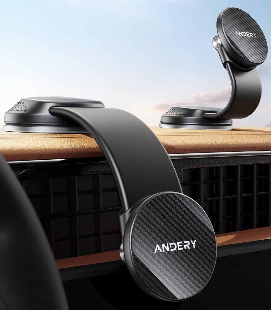 Car Phone Holder for MagSafe [360° Adjustable Memory Alloy Arm | 2400gf Stron...