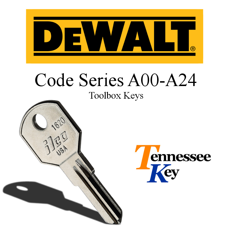 Dewalt Toolbox Replacement Keys A00-A24 Choose Your Key Code