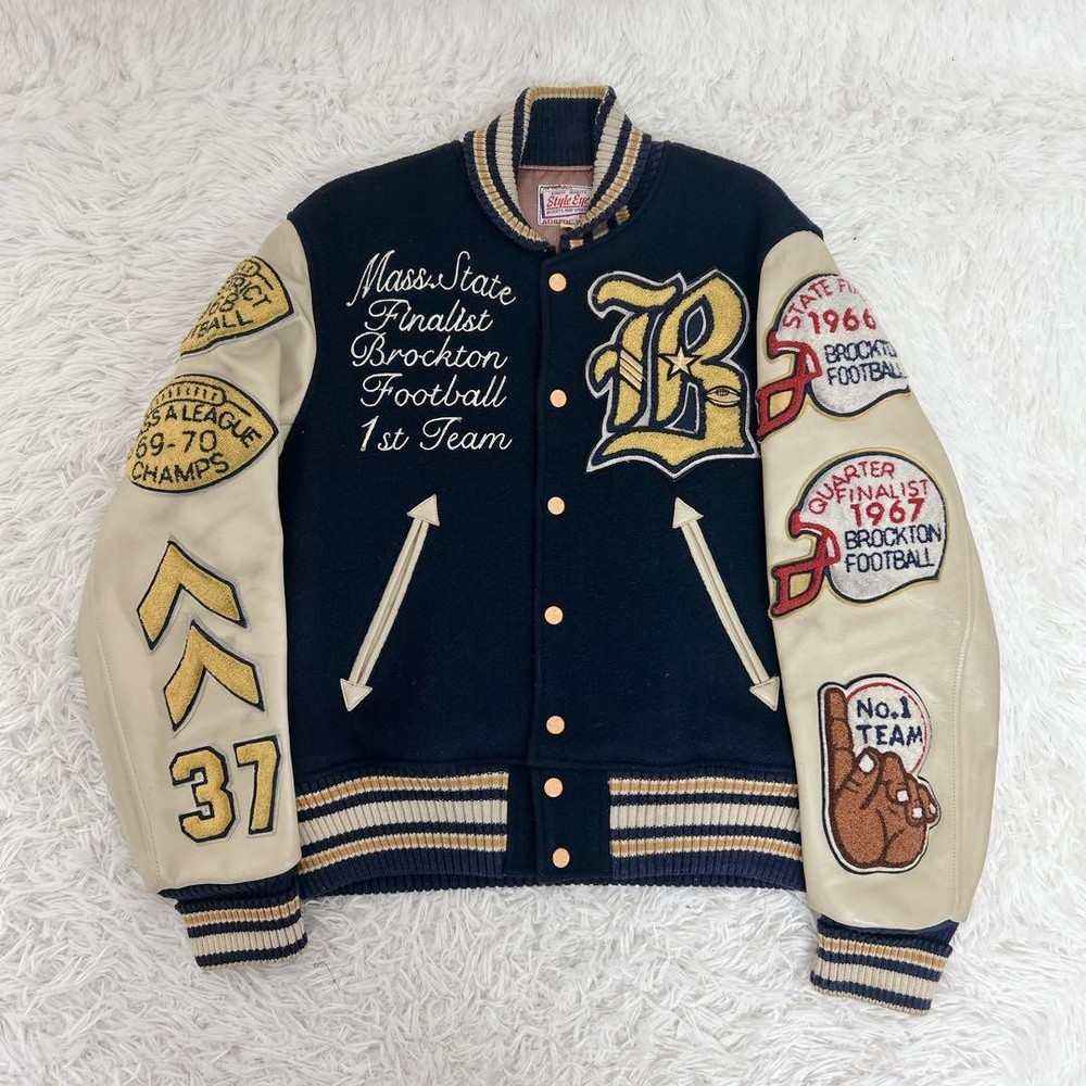 [Good Condition] Style Eyes Stadium Jumper 38 Sleeve Leather Toyo Enter Full