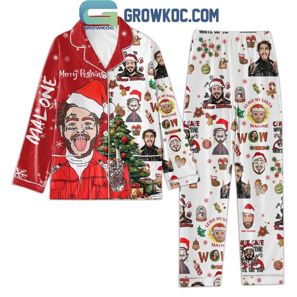 Post Malone Merry Postmas 2024 Christmas Pajama Set for Holiday Comfort