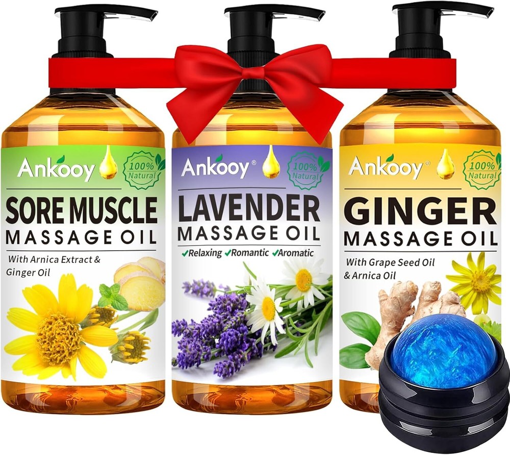 Mothers Day Gifts for Wife - 3 Pack Relaxing Massage Oil Set for Spa Therapy-image