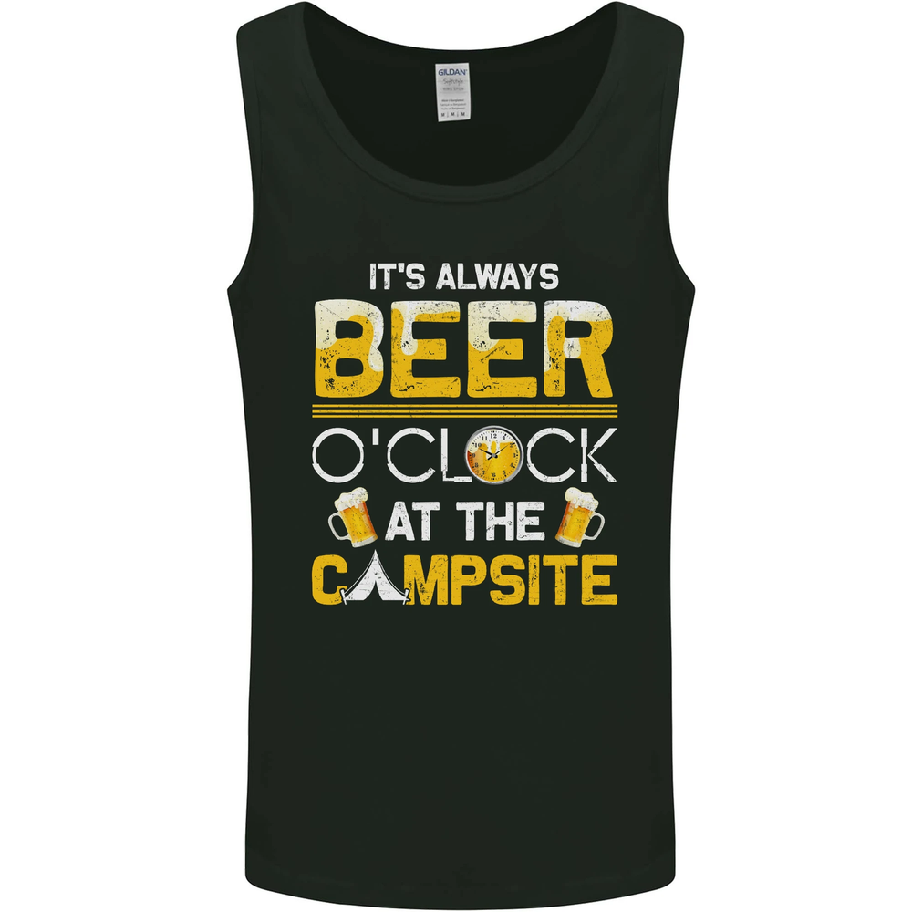 Camping Funny Alcohol Beer Campsite Mens Vest Tank Top