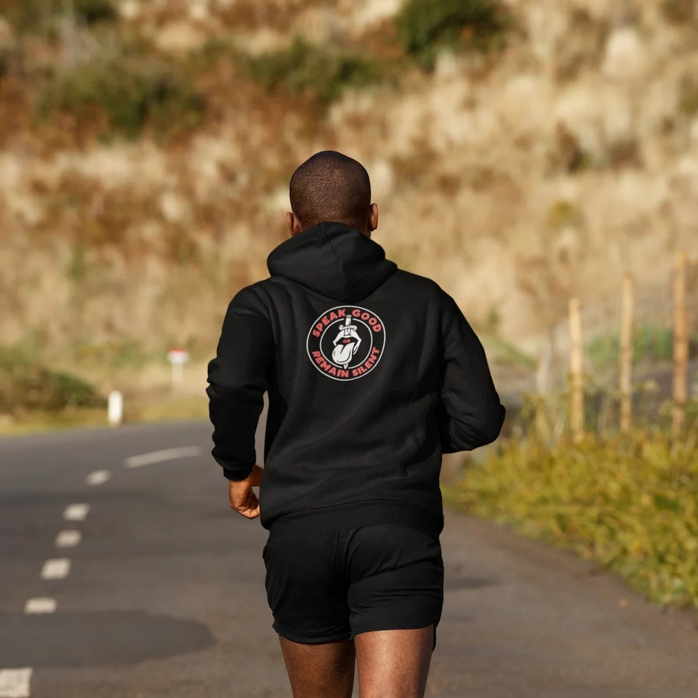 Mens Full Zip Hoodie Streetwear Back Print Graphic Fleece Classic Fit Sweatshirt