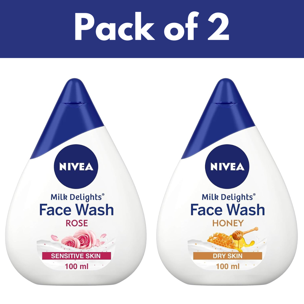 Nivea Milk Delights Face Wash Rose & Honey For Sensitive, Dry Skin 100ml