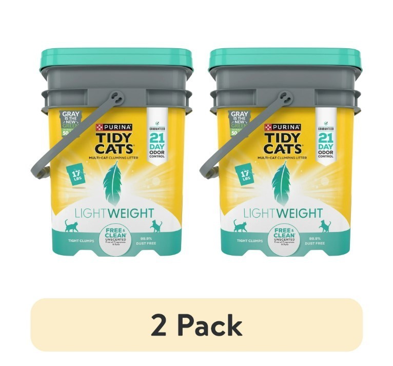 2 Packs Purina Tidy Cats Free and Clean Unscented Cat Litter