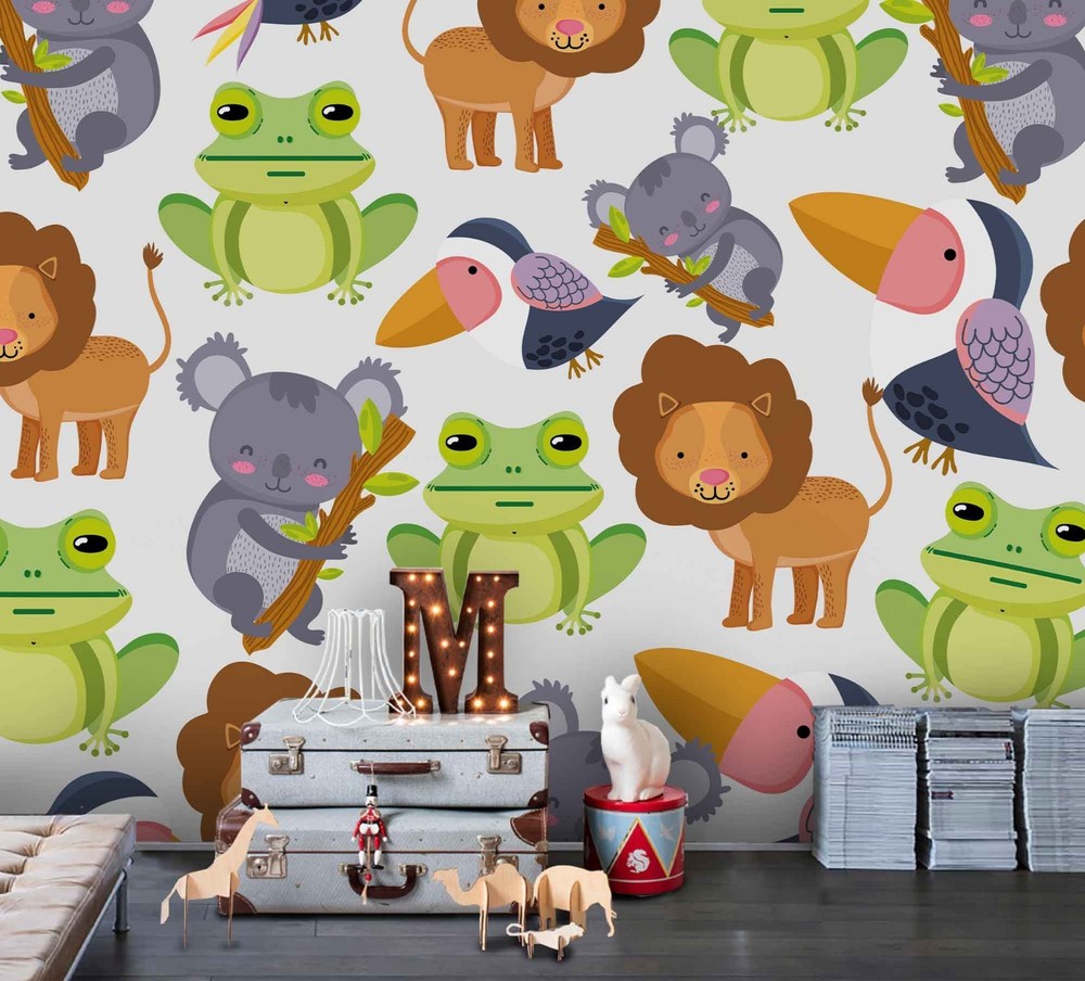 3D Animal Watercolor Pattern Wall Murals Wallpaper Murals Wall Sticker