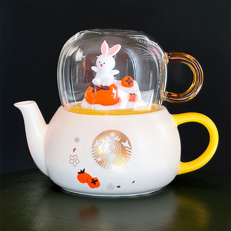 Starbucks China 2023 Year of Rabbit 510ml Teapot with Glass Cup Set