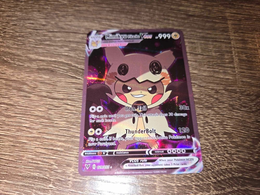 Pikachu Mimikyu Pokemon Card VMAX Rainbow GX EX GX ACG V Star Holo Cosplay