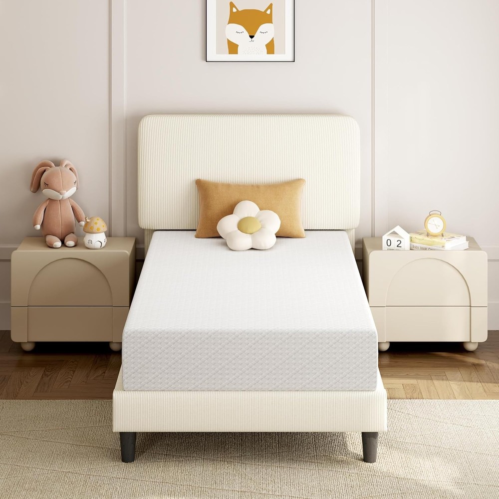 10 Inch Twin Mattress 3 Foam Layer Cooling Gel Memory Foam Mattresses, Green Tea