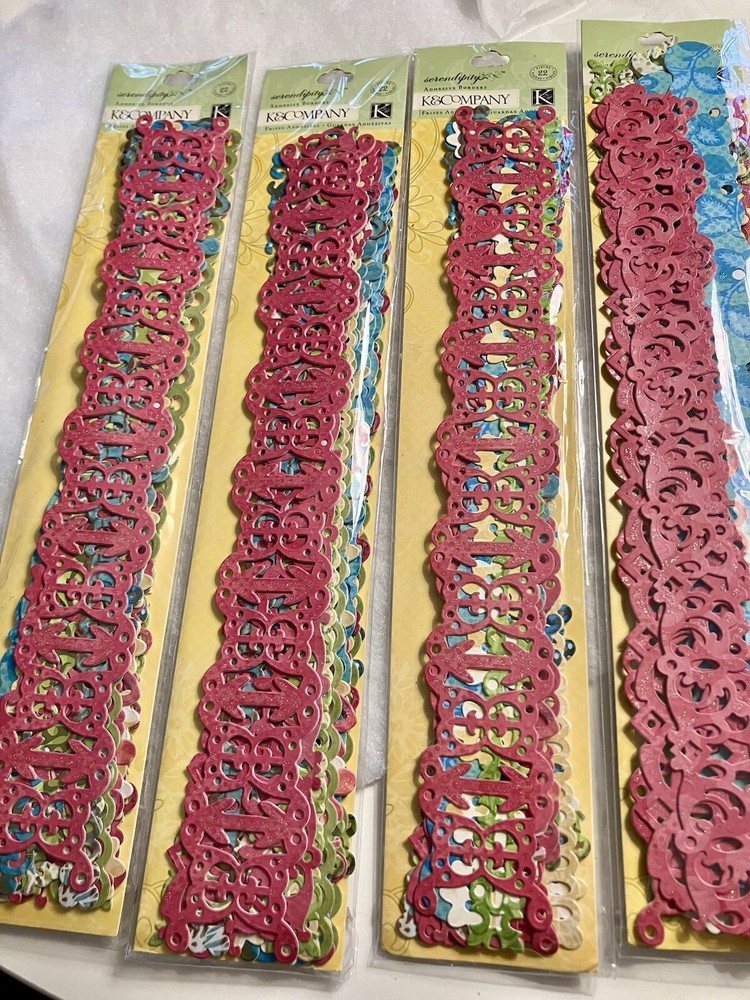 K & Company Serendipity Adhesive Borders 4 Packs Lot