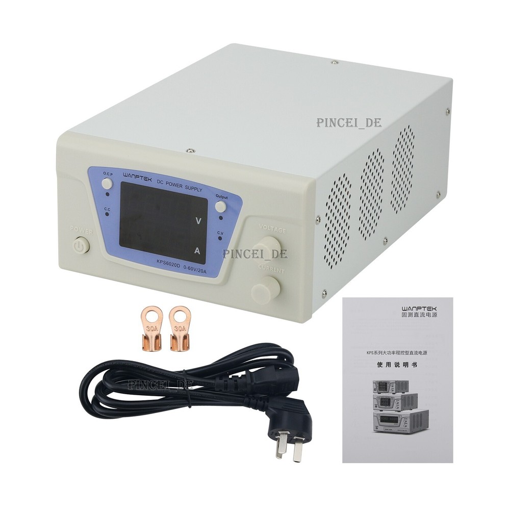 WANPTEK KPS6020D 60V 20A 1200W DC Power Supply (220V) for Aging Tests R&D #E8