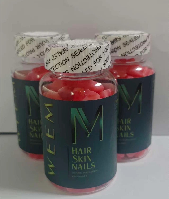 WEEM Hair Skin and Nails Gummies, Vegan biotin Vitamins, Healthy Hair- Pack of 3