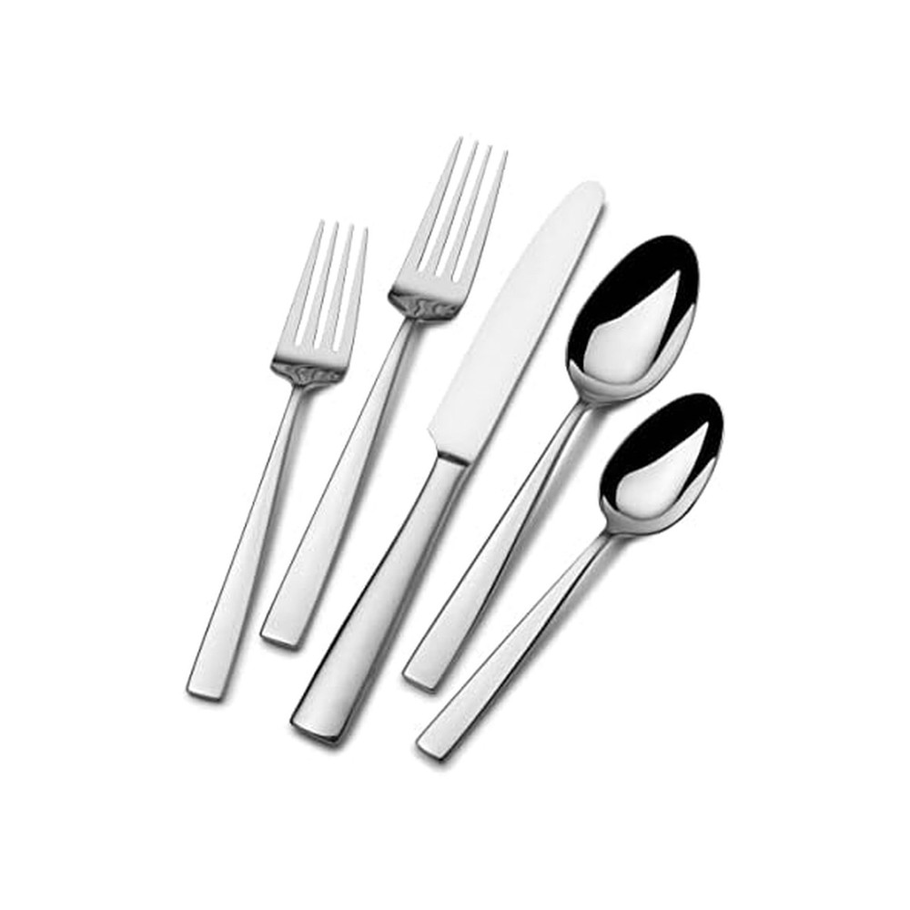 Mikasa Everett 101-Piece Flatware Set for 12, 18/10 Stainless Steel Cutlery w...