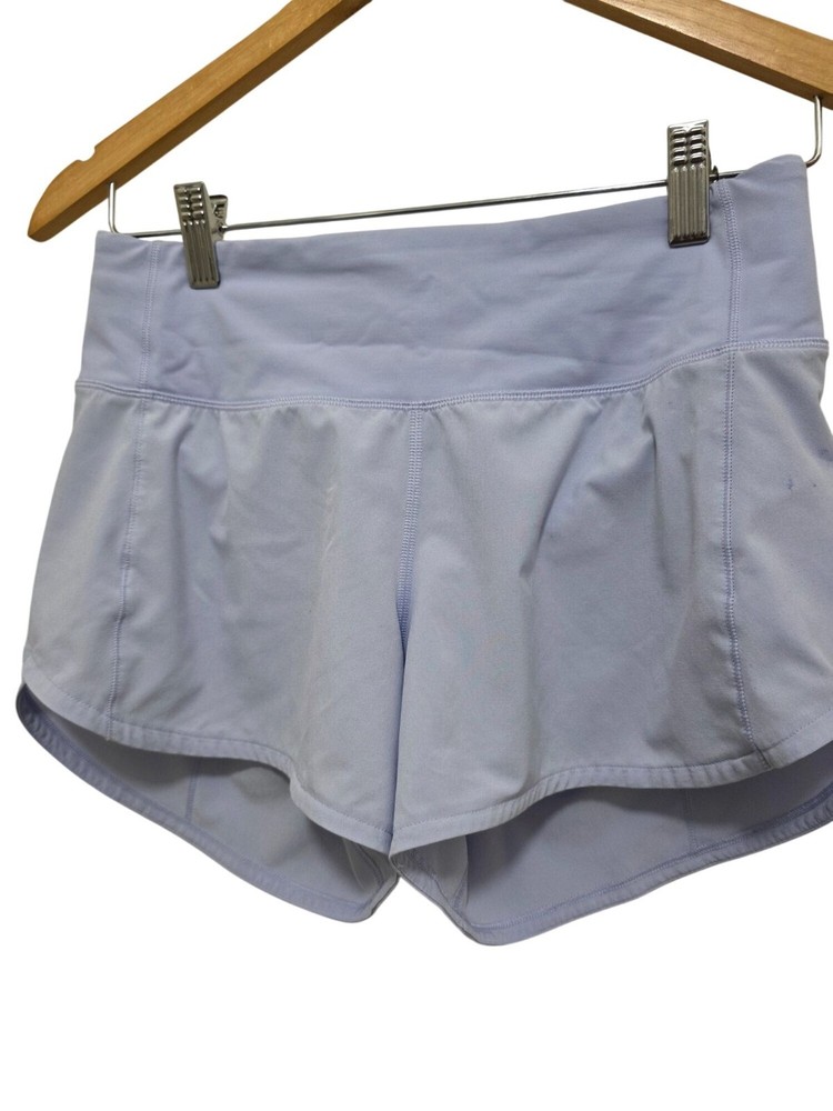 Lululemon Womens Light Purple Swiftly Sculpt Running Shorts Size 4 With Zipper Pocket