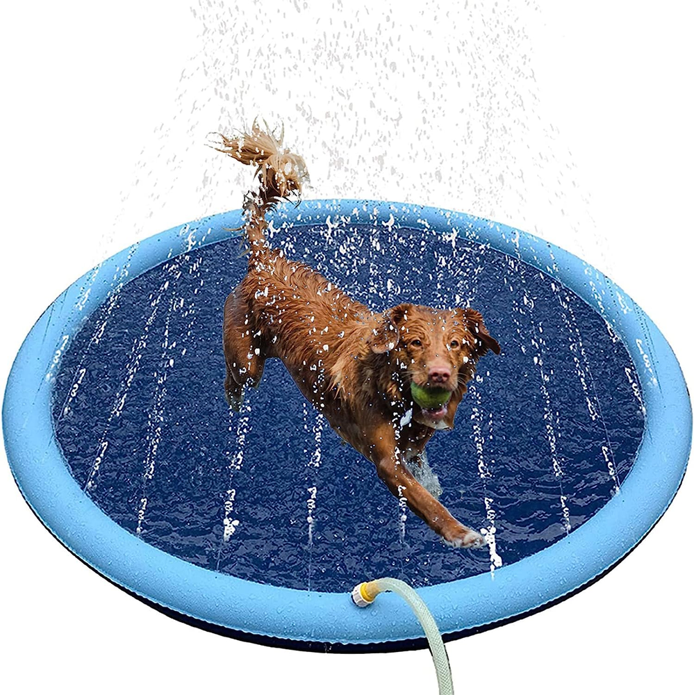 Foldable Splash Pad for Dogs and Kids Outdoor Water Play Sprinkler Mat