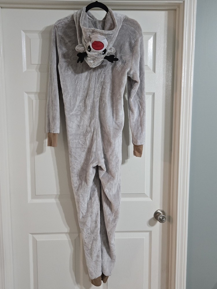 Adult Holiday FamJams One Piece Reindeer Pjamas Size Medium