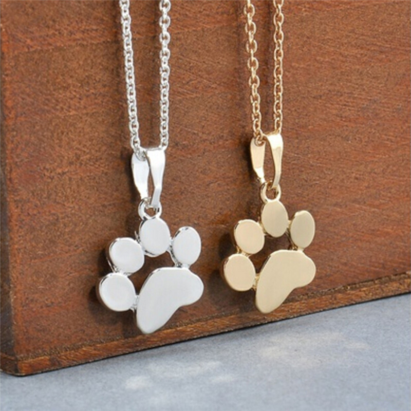 Fashion Women Cute Pets Dogs Footprints Cat Paw Pendant Chain Necklace Jewel SZ