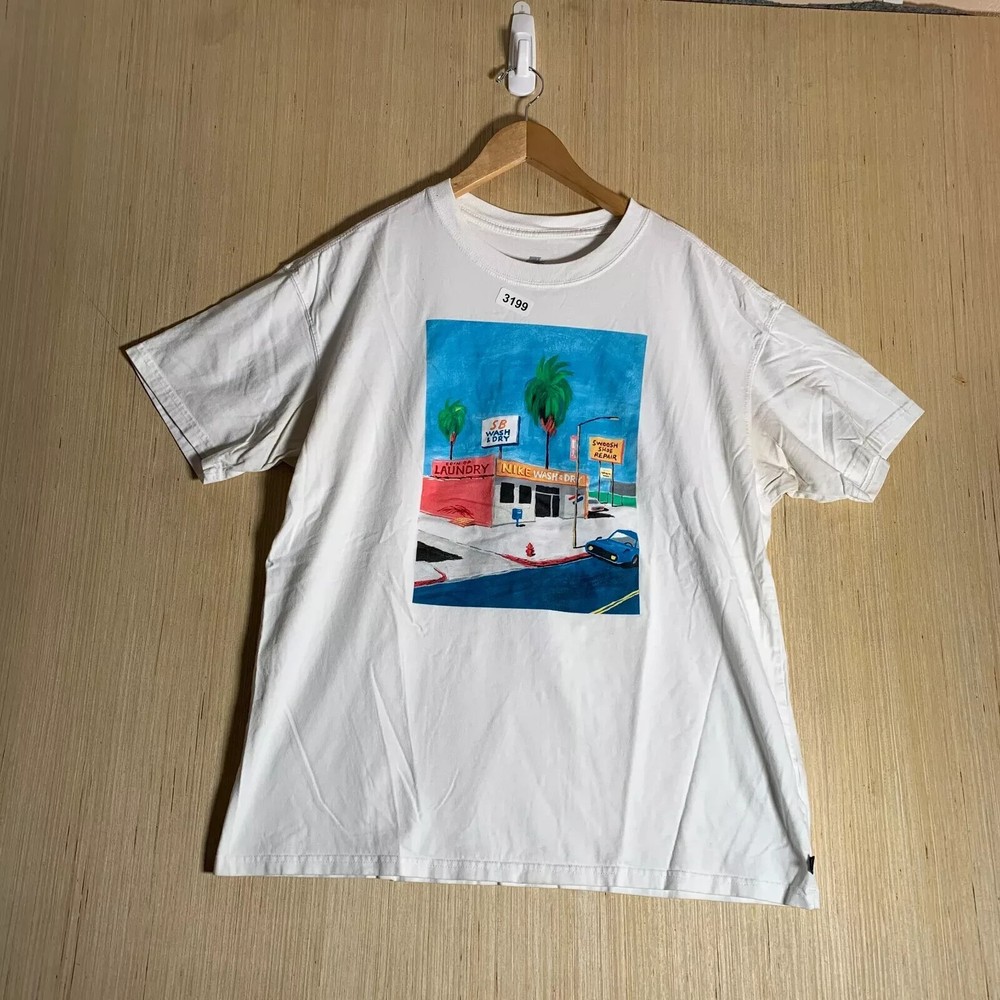 Nike Sb Shirt Adult Large White Short Sleeve Men's Pullover Graphic Print