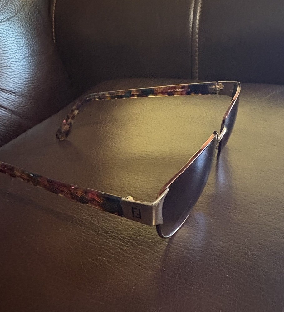 FENDI MULTIAMBER Vintage Sunglasses Frame Made In Italy Brown 58015