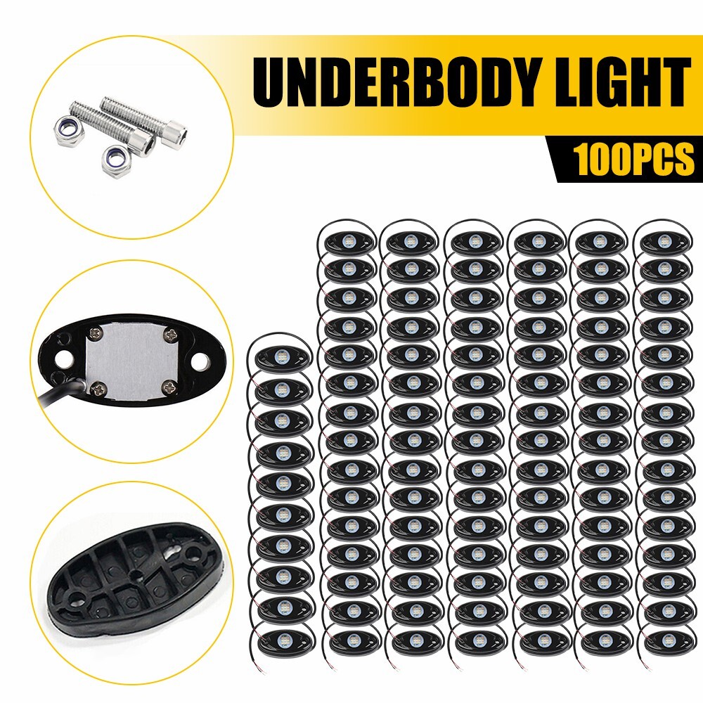 100 Pods LED Rock Lights Offroad Music Underglow Neon Lights Purple Super Bright