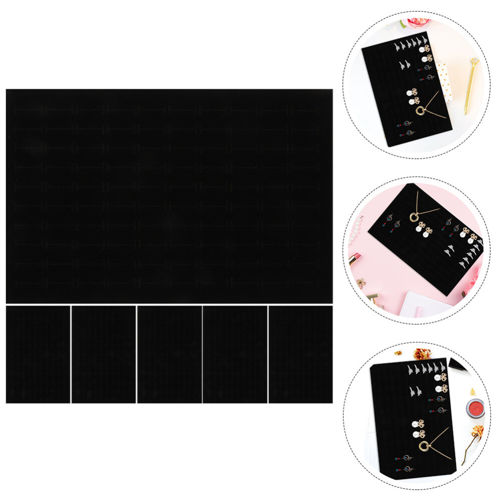 6 Pcs Jewelry Box Pad Affirmation Cards Ring Tray Black Storage Drawer