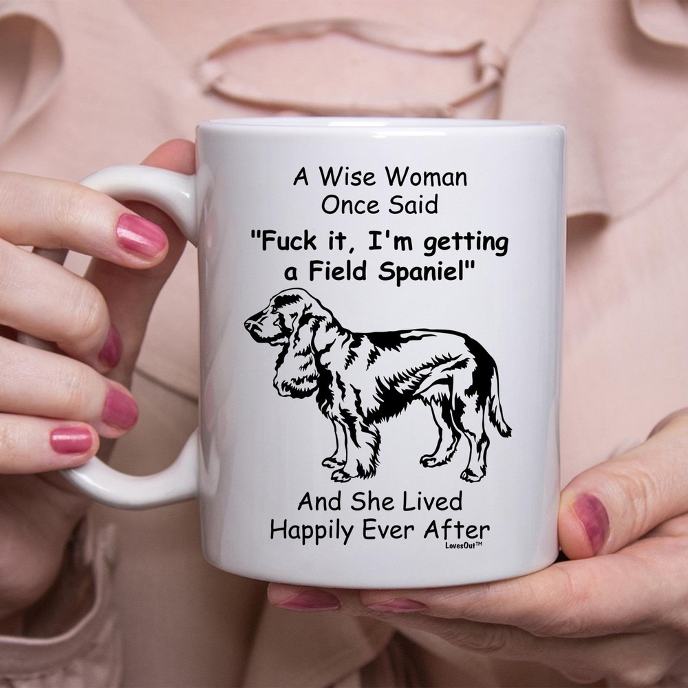 Funny Field Spaniel Dog Lover Gift White Coffee Mug for Women