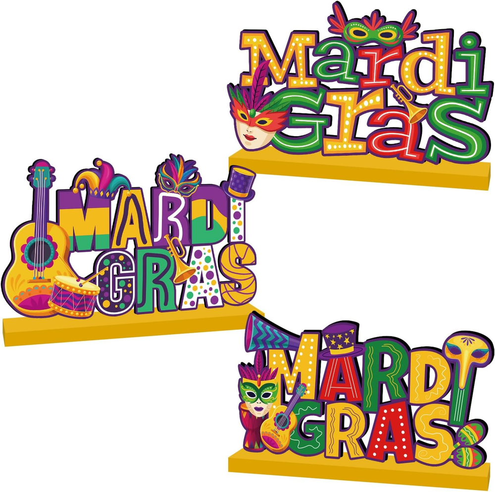 Mardi Gras Decorations, Mardi Gras Wooden Table Centerpieces, Mardi Gras Fleur D