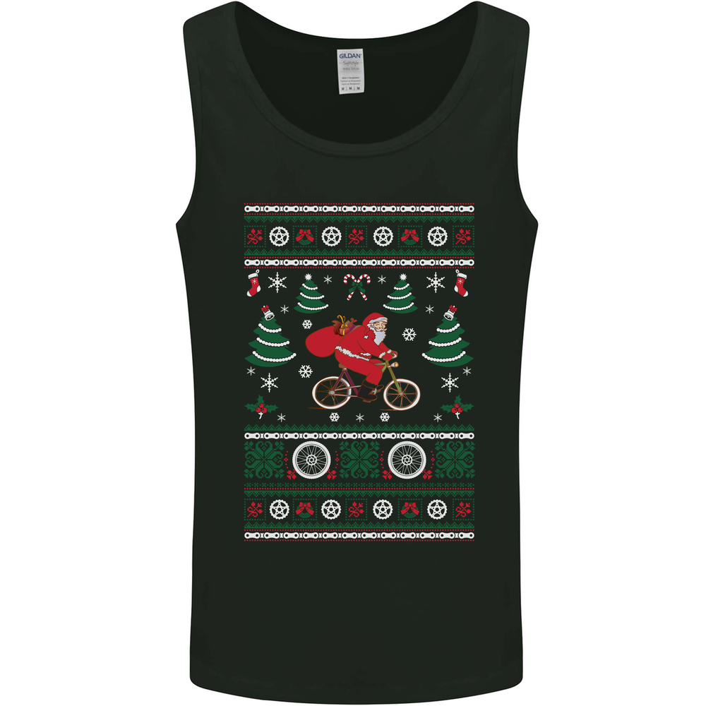 Cycling Santa Claus Christmas Cyclist Mens Vest Tank Top