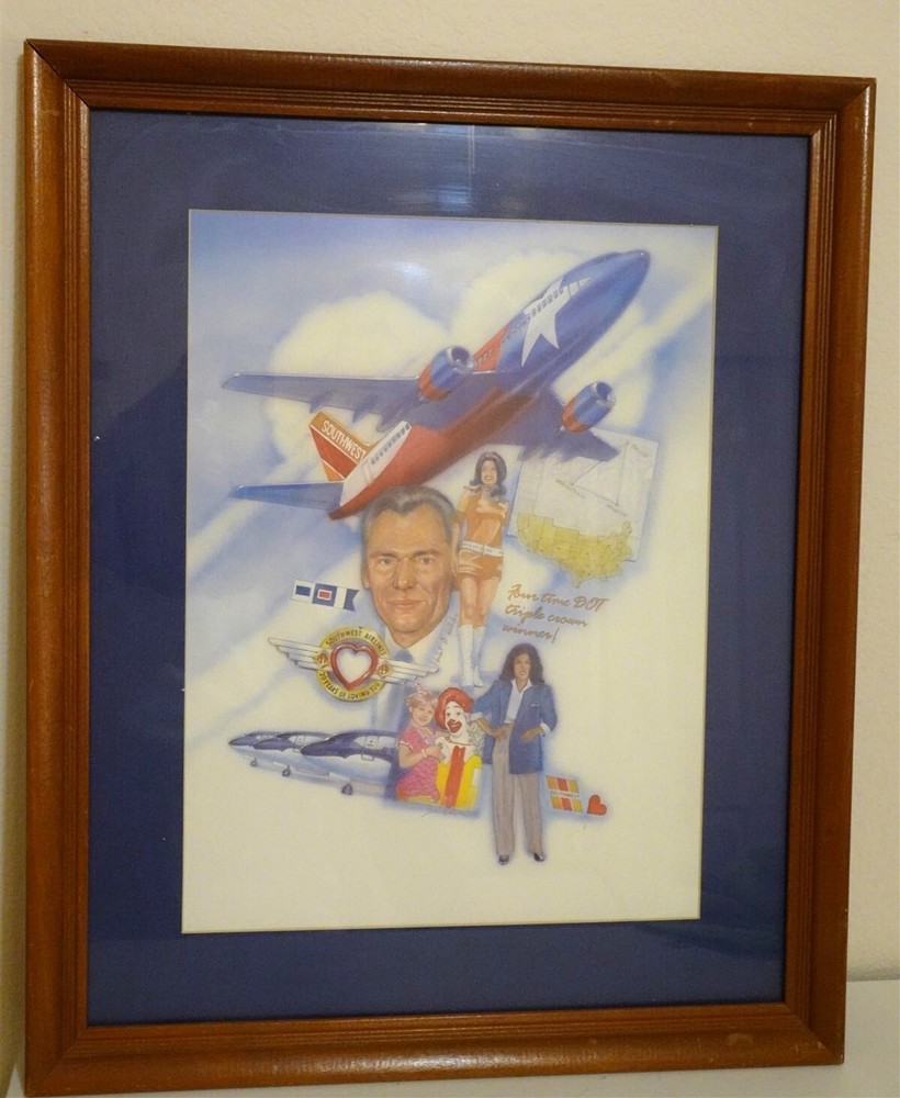 Southwest Airlines triple Crown framed poster 1990s