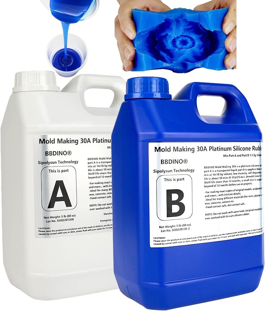 Vivid Sapphire Blue Silicone Mold Making Kit, 10Lbs for Food & Industrial Use