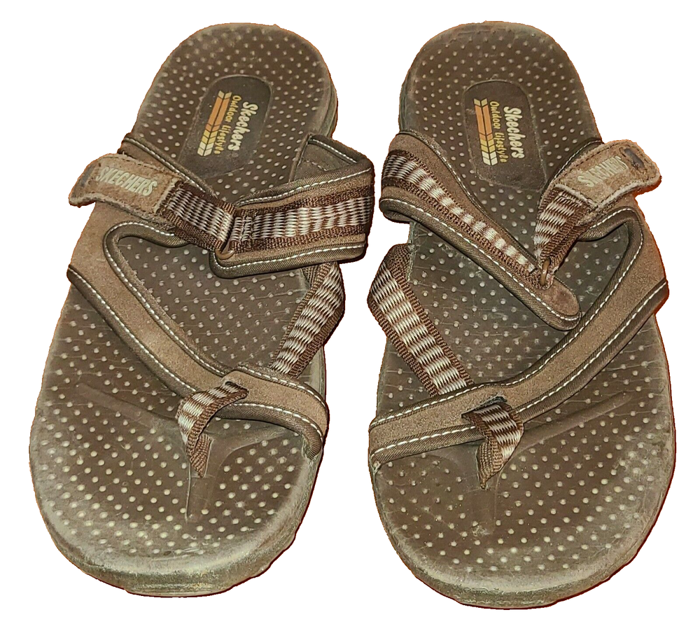 Skechers Sandals Sz. 10 Men's Shoes Outdoor Lifestyle Brown T-strap.