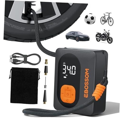 Tire Inflator Portable Air Compressor Cordless Bike Pump with Digital Dual P011