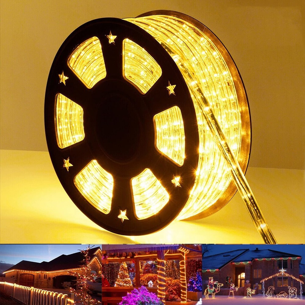 50ft 360 LED Rope Lights Outdoor, Connectable and Flexible Tube Lights with 8...