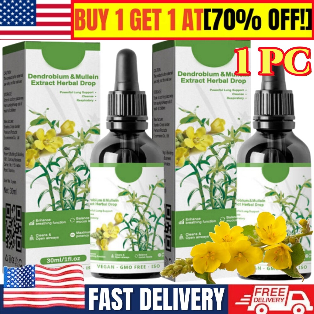Dendrobium & Mullein Extract - Powerful Lung Cleanse & Respiratory Herbal Drops