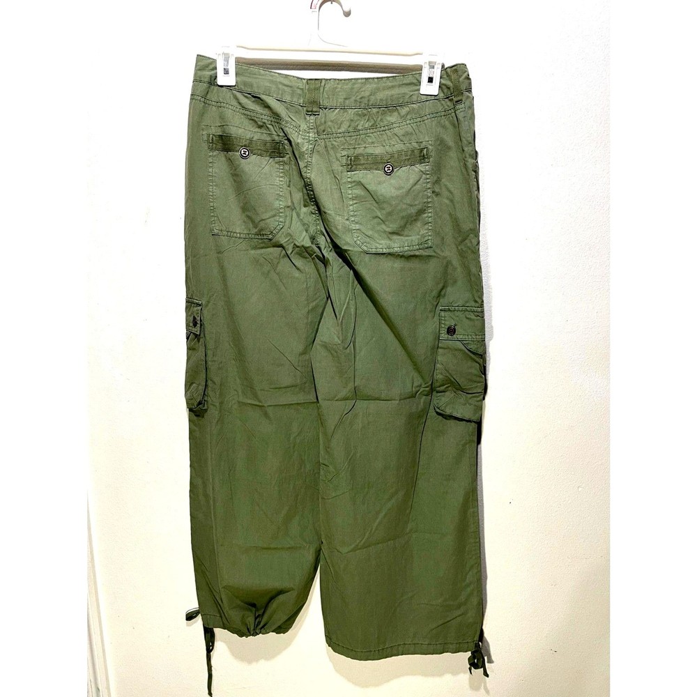 Pilcro pants Y2K cargo capri joggers slouchy fit drawstring green women's 32 New