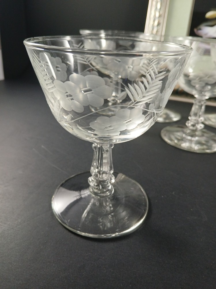 Libbey Rock Sherbert Dessert Glasses Set Of 7