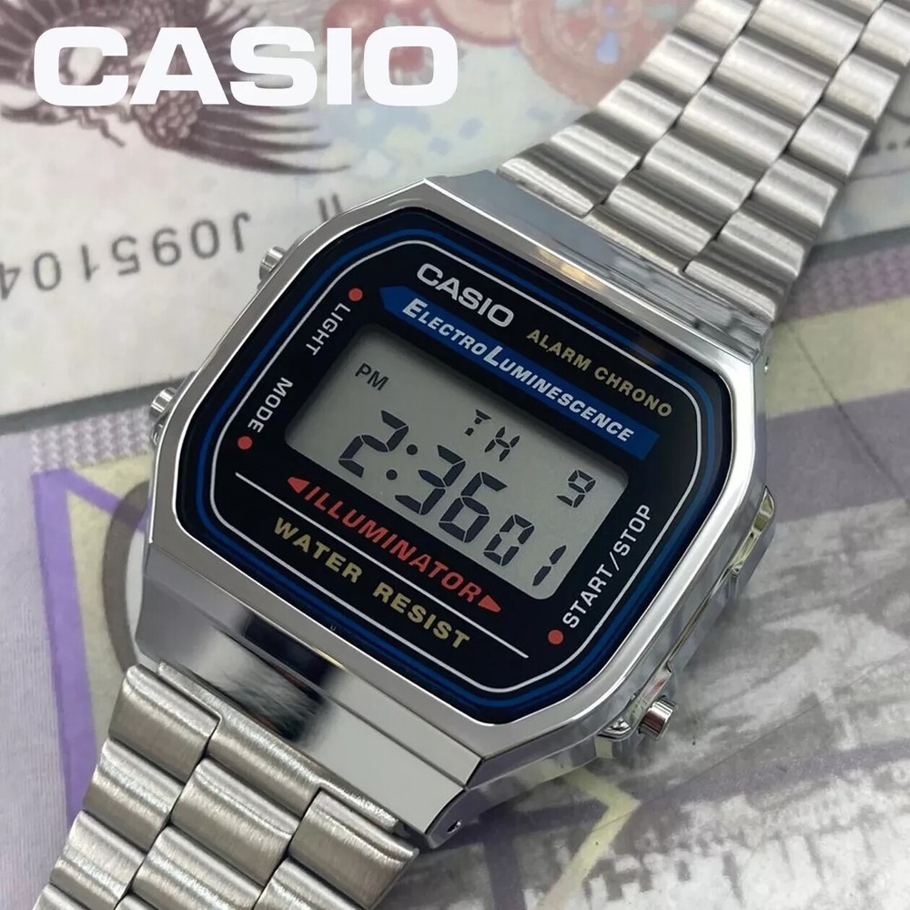 CASIO A-168WA Digital Watch Stainless Steel Band