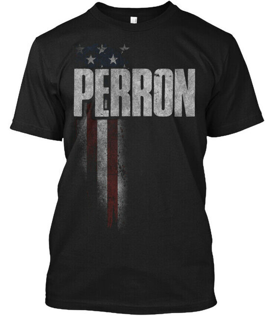 Supersoft Perron Family American Flag T-Shirt Made in the USA Size S to 5XL