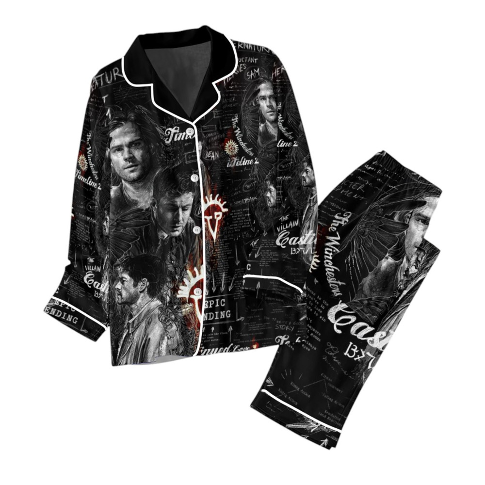 Supernatural Button Down Pajamas Set   ANHNV 489