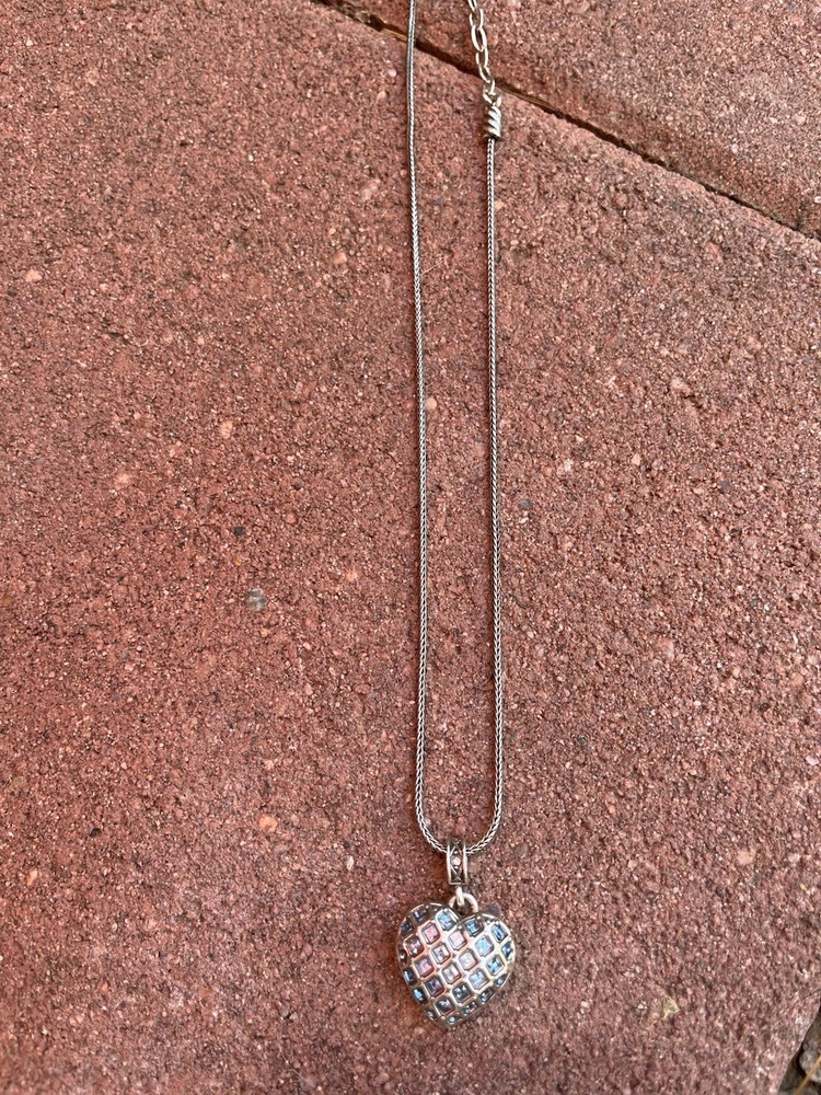 Brighton Necklace, Blue And Clear Rhinestones.  “What We Think We Become” .