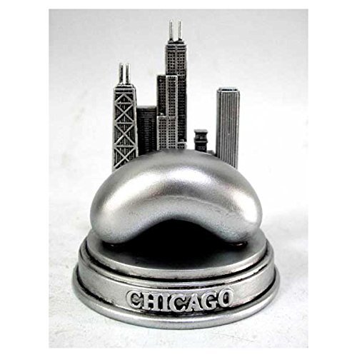 Chicago Bean and Skyline Pewter-Look Paper Weight - 3 1/2 in.