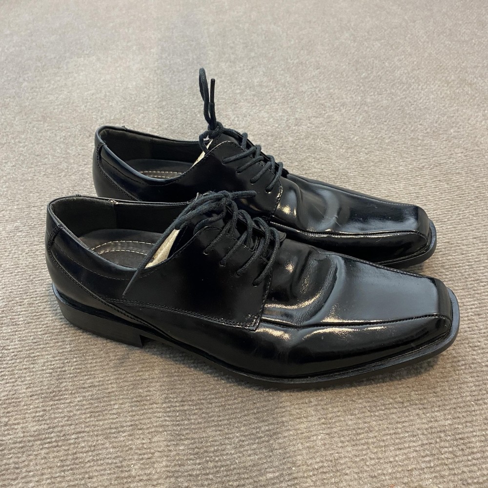 Stacy Adams Shoes Mens Size 10 M Black Leather Dress Derby Square Toe 20119-001