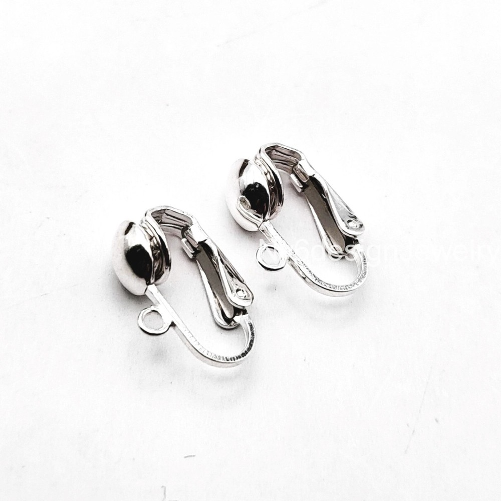 Sterling Silver Clip-On Earring Findings for Non-Pierced DIY Jewelry Making
