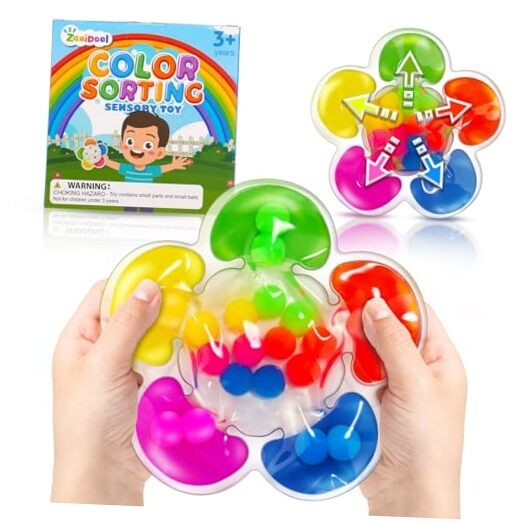 Color Sorting Toys Sensory Toys, Fine Motor Skills Game for Toddlers, Flower