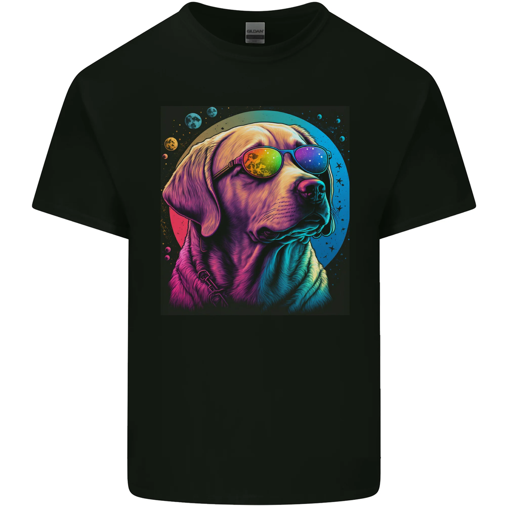 A Cool Golden Retriever With Glasses Dog Mens Cotton T-Shirt Tee Top