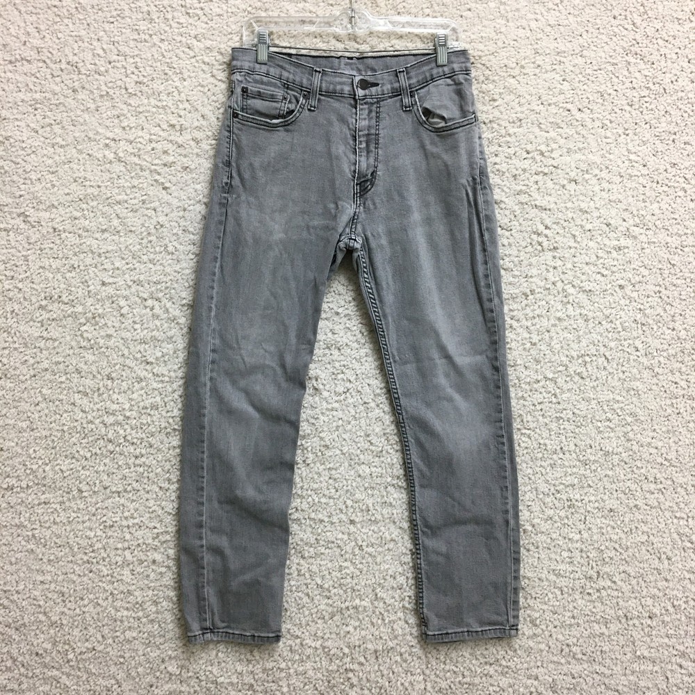 Levis 511 Jeans 33x30 Mens Gray Straight Leg Slim Fit Denim Stone Wash Casual