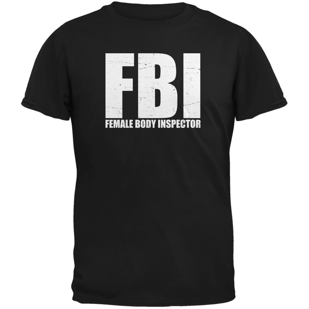 Female Body Inspector Black Adult T-Shirt
