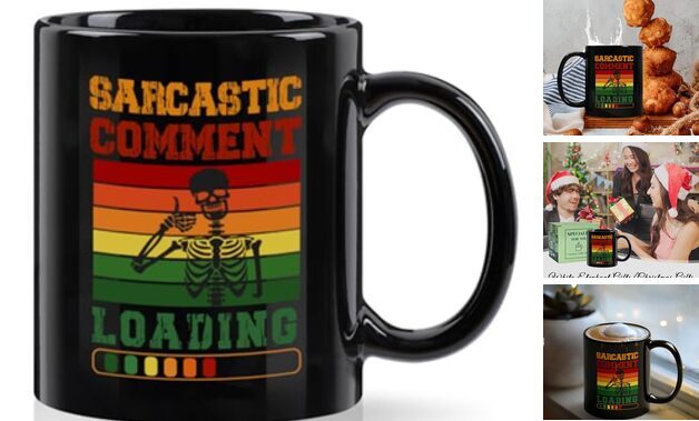 Funny Gifts for Men, Sarcastic Gifts, Sarcastic Comment Loading Mug, Black