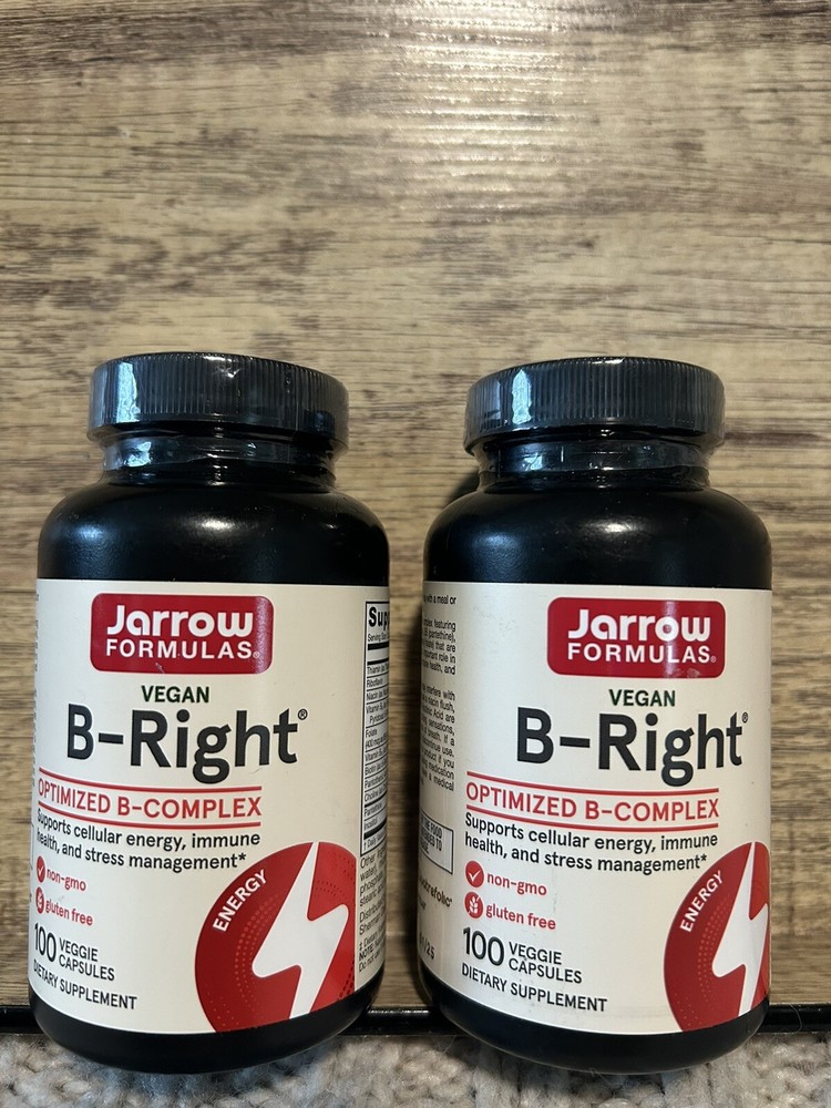 Jarrow Formulas Vegan B-Right Optimized B-Complex 100 Capsules 2 Pack! SEALED